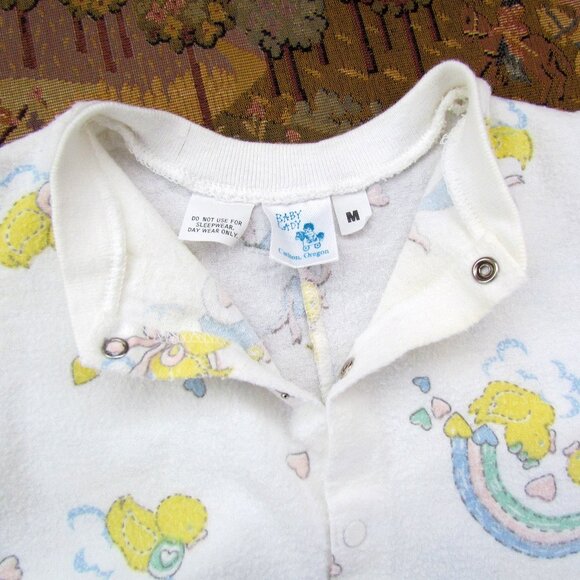 VINTAGE BABY BLANKET & ROMPER TO MATCH, M, COTTON FLANNEL w LONG SLEEVES, SNAPS - Picture 2 of 5